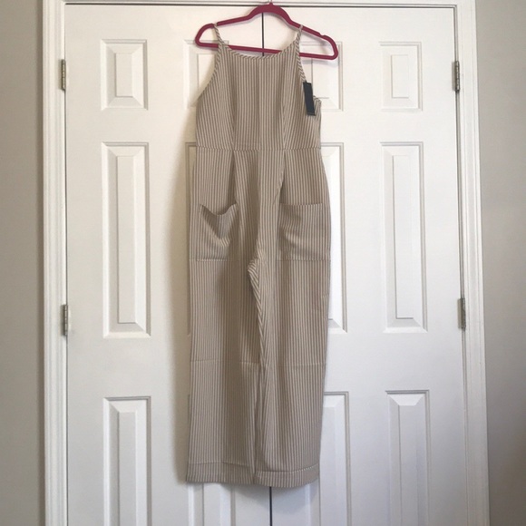 Roolee tan striped jumpsuit NWT - Picture 2 of 8